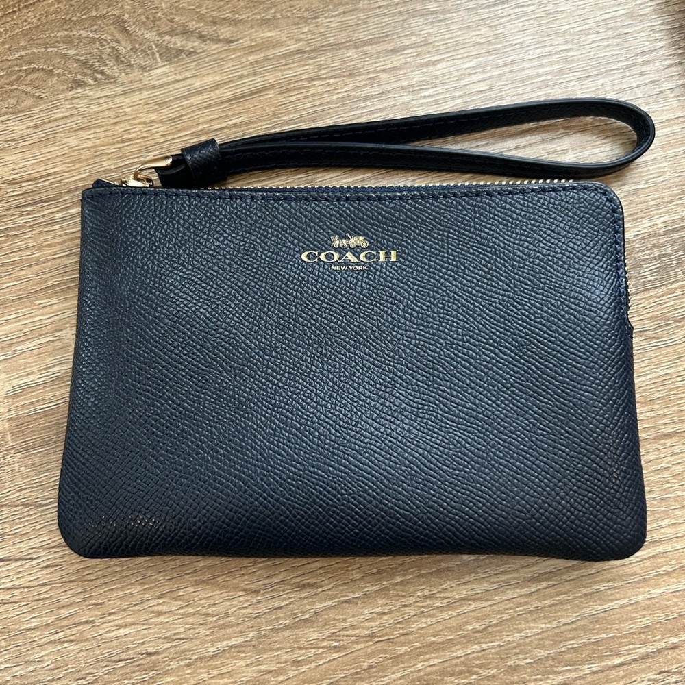 Coach Navy Wristlet - 4x6 in